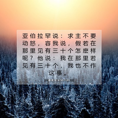 Picture 07 - 创 世 纪 18:30 CUVS - 亚 伯 拉 罕 说 ： 求 主 不 要 动 怒 - Bible Verse Picture