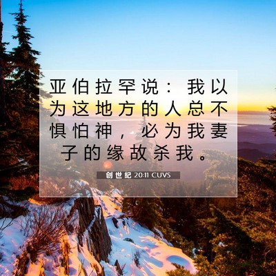 Picture 07 - 创 世 纪 20:11 CUVS - 亚 伯 拉 罕 说 ： 我 以 为 这 地 方 - Bible Verse Picture