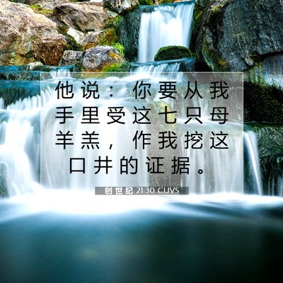 Picture 07 - 创 世 纪 21:30 CUVS - 他 说 ： 你 要 从 我 手 里 受 这 七 - Bible Verse Picture