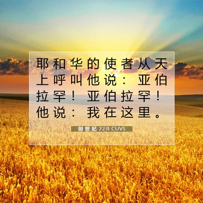 Picture 07 - 创 世 纪 22:11 CUVS - 耶 和 华 的 使 者 从 天 上 呼 叫 他 - Bible Verse Picture