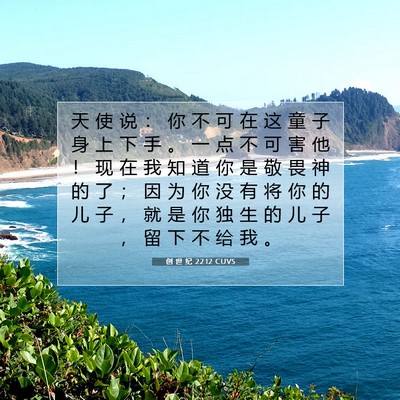 Picture 07 - 创 世 纪 22:12 CUVS - 天 使 说 ： 你 不 可 在 这 童 子 身 - Bible Verse Picture