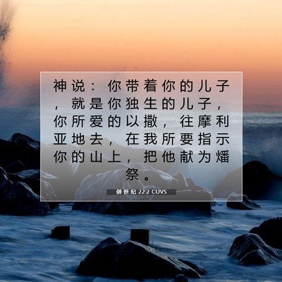Picture 07 - 创 世 纪 22:2 CUVS - 神 说 ： 你 带 着 你 的 儿 子 ， 就 - Bible Verse Picture
