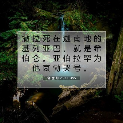 Picture 07 - 创 世 纪 23:2 CUVS - 撒 拉 死 在 迦 南 地 的 基 列 亚 巴 - Bible Verse Picture