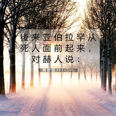 Picture 07 - 创 世 纪 23:3 CUVS - 後 来 亚 伯 拉 罕 从 死 人 面 前 起 - Bible Verse Picture