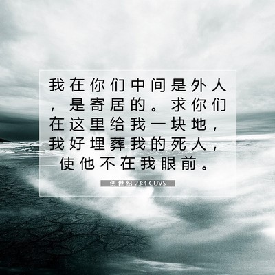 Picture 07 - 创 世 纪 23:4 CUVS - 我 在 你 们 中 间 是 外 人 ， 是 寄 - Bible Verse Picture