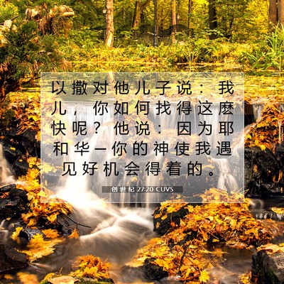 Picture 07 - 创 世 纪 27:20 CUVS - 以 撒 对 他 儿 子 说 ： 我 儿 ， 你 - Bible Verse Picture