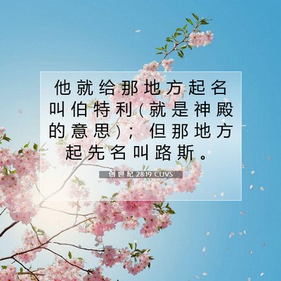 Picture 07 - 创 世 纪 28:19 CUVS - 他 就 给 那 地 方 起 名 叫 伯 特 利 ( - Bible Verse Picture