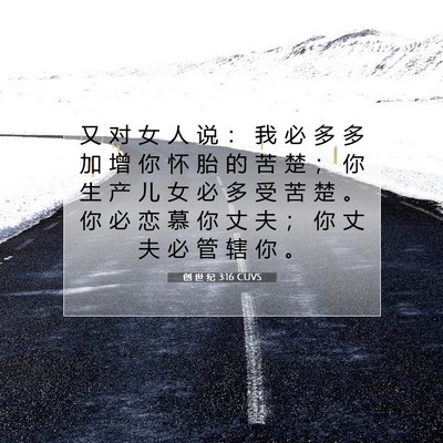 Picture 07 - 创 世 纪 3:16 CUVS - 又 对 女 人 说 ： 我 必 多 多 加 增 - Bible Verse Picture