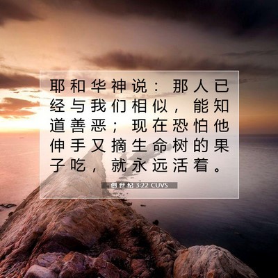 Picture 07 - 创 世 纪 3:22 CUVS - 耶 和 华 神 说 ： 那 人 已 经 与 我 - Bible Verse Picture