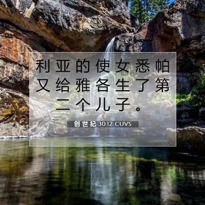 Picture 07 - 创 世 纪 30:12 CUVS - 利 亚 的 使 女 悉 帕 又 给 雅 各 生 - Bible Verse Picture