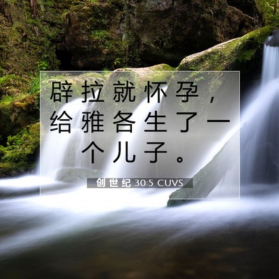 Picture 07 - 创 世 纪 30:5 CUVS - 辟 拉 就 怀 孕 ， 给 雅 各 生 了 一 - Bible Verse Picture