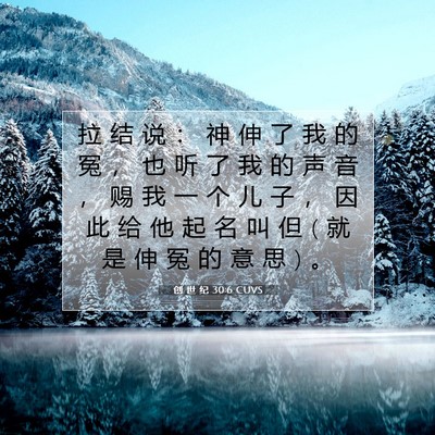 Picture 07 - 创 世 纪 30:6 CUVS - 拉 结 说 ： 神 伸 了 我 的 冤 ， 也 - Bible Verse Picture