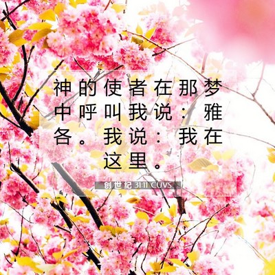 Picture 07 - 创 世 纪 31:11 CUVS - 神 的 使 者 在 那 梦 中 呼 叫 我 说 - Bible Verse Picture