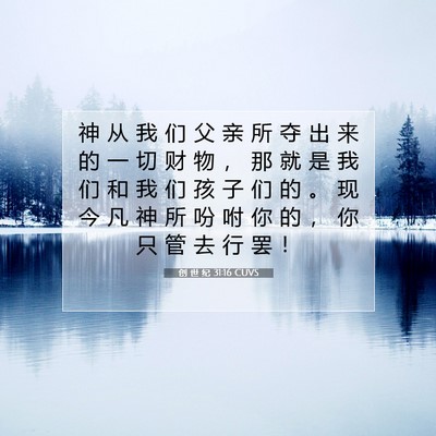 Picture 07 - 创 世 纪 31:16 CUVS - 神 从 我 们 父 亲 所 夺 出 来 的 一 - Bible Verse Picture