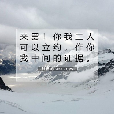 Picture 07 - 创 世 纪 31:44 CUVS - 来 罢 ！ 你 我 二 人 可 以 立 约 ， - Bible Verse Picture