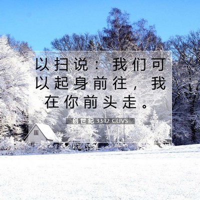Picture 07 - 创 世 纪 33:12 CUVS - 以 扫 说 ： 我 们 可 以 起 身 前 往 - Bible Verse Picture