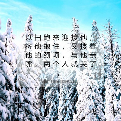 Picture 07 - 创 世 纪 33:4 CUVS - 以 扫 跑 来 迎 接 他 ， 将 他 抱 住 - Bible Verse Picture