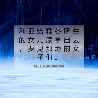 Picture 07 - 创 世 纪 34:1 CUVS - 利 亚 给 雅 各 所 生 的 女 儿 底 拿 - Bible Verse Picture