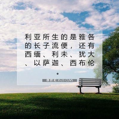 Picture 07 - 创 世 纪 35:23 CUVS - 利 亚 所 生 的 是 雅 各 的 长 子 流 - Bible Verse Picture