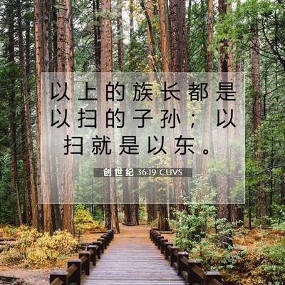 Picture 07 - 创 世 纪 36:19 CUVS - 以 上 的 族 长 都 是 以 扫 的 子 孙 - Bible Verse Picture
