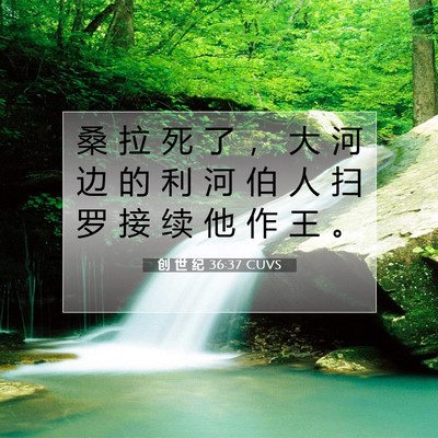 Picture 07 - 创 世 纪 36:37 CUVS - 桑 拉 死 了 ， 大 河 边 的 利 河 伯 - Bible Verse Picture