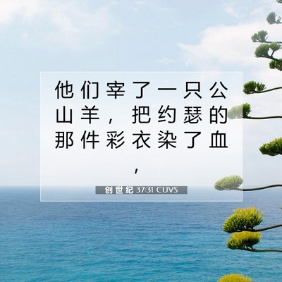 Picture 07 - 创 世 纪 37:31 CUVS - 他 们 宰 了 一 只 公 山 羊 ， 把 约 - Bible Verse Picture