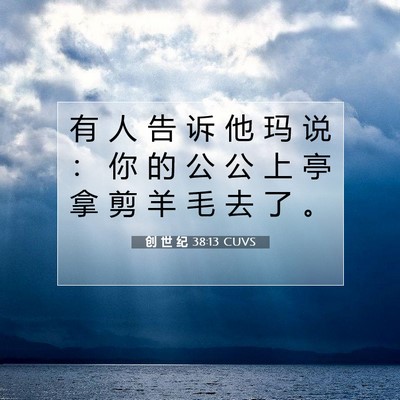 Picture 07 - 创 世 纪 38:13 CUVS - 有 人 告 诉 他 玛 说 ： 你 的 公 公 - Bible Verse Picture