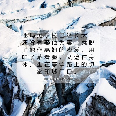 Picture 07 - 创 世 纪 38:14 CUVS - 他 玛 见 示 拉 已 经 长 大 ， 还 没 - Bible Verse Picture