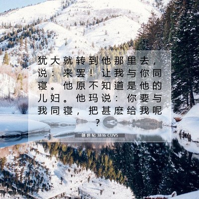 Picture 07 - 创 世 纪 38:16 CUVS - 犹 大 就 转 到 他 那 里 去 ， 说 ： - Bible Verse Picture