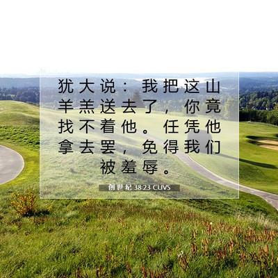 Picture 07 - 创 世 纪 38:23 CUVS - 犹 大 说 ： 我 把 这 山 羊 羔 送 去 - Bible Verse Picture