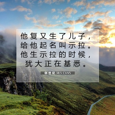 Picture 07 - 创 世 纪 38:5 CUVS - 他 复 又 生 了 儿 子 ， 给 他 起 名 - Bible Verse Picture