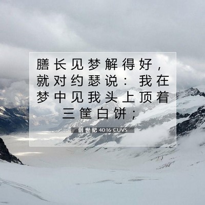 Picture 07 - 创 世 纪 40:16 CUVS - 膳 长 见 梦 解 得 好 ， 就 对 约 瑟 - Bible Verse Picture