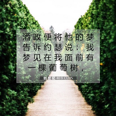 Picture 07 - 创 世 纪 40:9 CUVS - 酒 政 便 将 他 的 梦 告 诉 约 瑟 说 - Bible Verse Picture