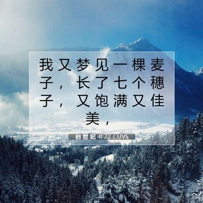 Picture 07 - 创 世 纪 41:22 CUVS - 我 又 梦 见 一 棵 麦 子 ， 长 了 七 - Bible Verse Picture