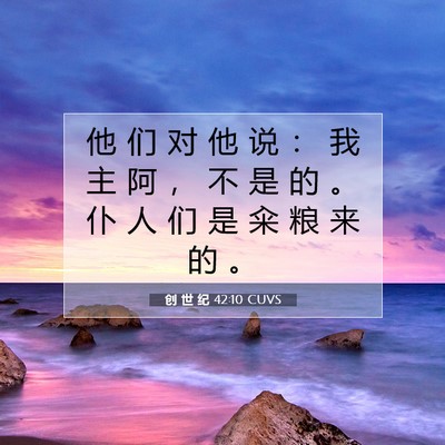 Picture 07 - 创 世 纪 42:10 CUVS - 他 们 对 他 说 ： 我 主 阿 ， 不 是 - Bible Verse Picture