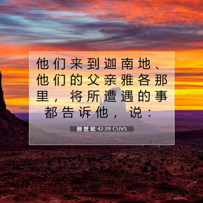 Picture 07 - 创 世 纪 42:29 CUVS - 他 们 来 到 迦 南 地 、 他 们 的 父 - Bible Verse Picture