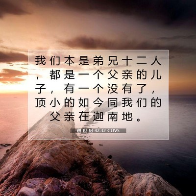 Picture 07 - 创 世 纪 42:32 CUVS - 我 们 本 是 弟 兄 十 二 人 ， 都 是 - Bible Verse Picture
