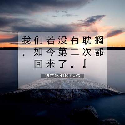 Picture 07 - 创 世 纪 43:10 CUVS - 我 们 若 没 有 耽 搁 ， 如 今 第 二 - Bible Verse Picture