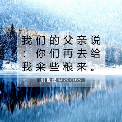 Picture 07 - 创 世 纪 44:25 CUVS - 我 们 的 父 亲 说 ： 你 们 再 去 给 - Bible Verse Picture