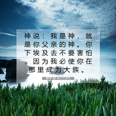 Picture 07 - 创 世 纪 46:3 CUVS - 神 说 ： 我 是 神 ， 就 是 你 父 亲 - Bible Verse Picture