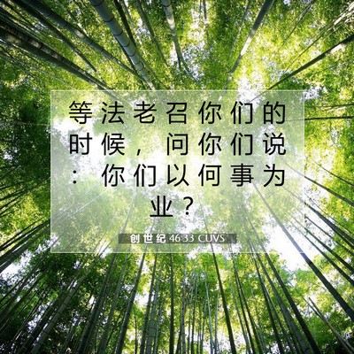 Picture 07 - 创 世 纪 46:33 CUVS - 等 法 老 召 你 们 的 时 候 ， 问 你 - Bible Verse Picture