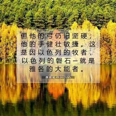 Picture 07 - 创 世 纪 49:24 CUVS - 但 他 的 弓 仍 旧 坚 硬 ； 他 的 手 - Bible Verse Picture