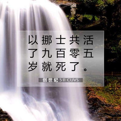 Picture 07 - 创 世 纪 5:11 CUVS - 以 挪 士 共 活 了 九 百 零 五 岁 就 - Bible Verse Picture