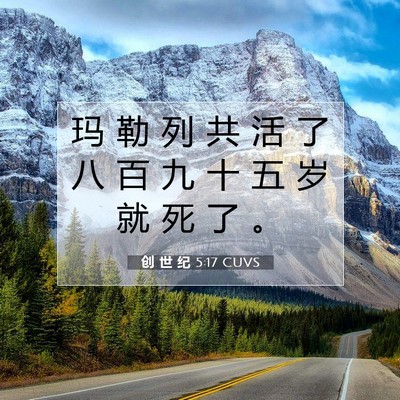 Picture 07 - 创 世 纪 5:17 CUVS - 玛 勒 列 共 活 了 八 百 九 十 五 岁 - Bible Verse Picture