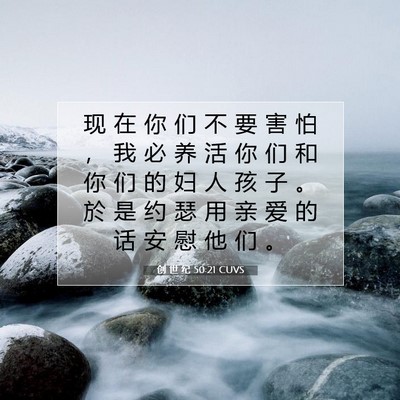 Picture 07 - 创 世 纪 50:21 CUVS - 现 在 你 们 不 要 害 怕 ， 我 必 养 - Bible Verse Picture