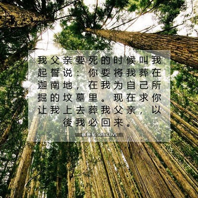 Picture 07 - 创 世 纪 50:5 CUVS - 我 父 亲 要 死 的 时 候 叫 我 起 誓 - Bible Verse Picture