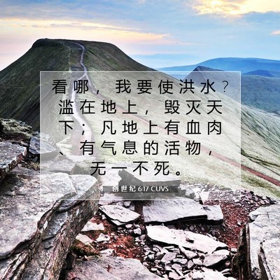 Picture 07 - 创 世 纪 6:17 CUVS - 看 哪 ， 我 要 使 洪 水 ? 滥 在 地 上 - Bible Verse Picture