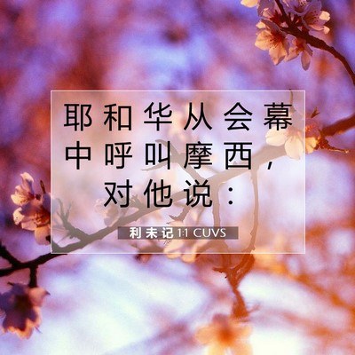 Picture 07 - 利 未 记 1:1 CUVS - 耶 和 华 从 会 幕 中 呼 叫 摩 西 ， - Bible Verse Picture