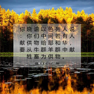 Picture 07 - 利 未 记 1:2 CUVS - 你 晓 谕 以 色 列 人 说 ： 你 们 中 - Bible Verse Picture
