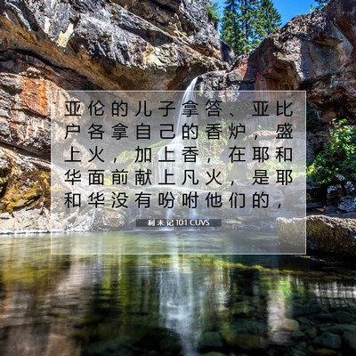 Picture 07 - 利 未 记 10:1 CUVS - 亚 伦 的 儿 子 拿 答 、 亚 比 户 各 - Bible Verse Picture